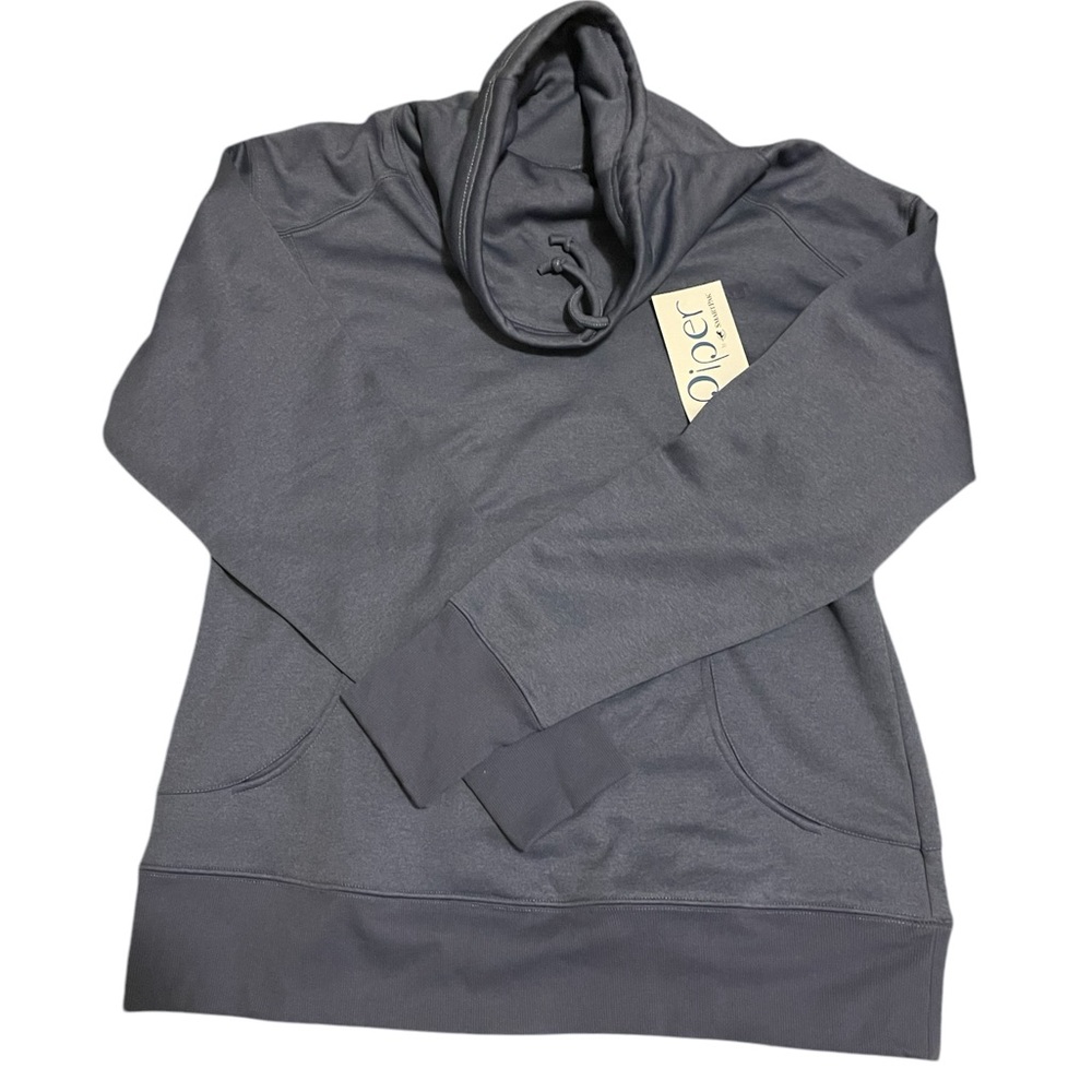 NWT Womens XXL SmartPak Piper Cowl Neck Sweatshirt Blue w/ Front Pockets